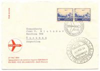 Swissair Sonderbrief: Schweiz - Brazilien 1954, nach Argentinien
